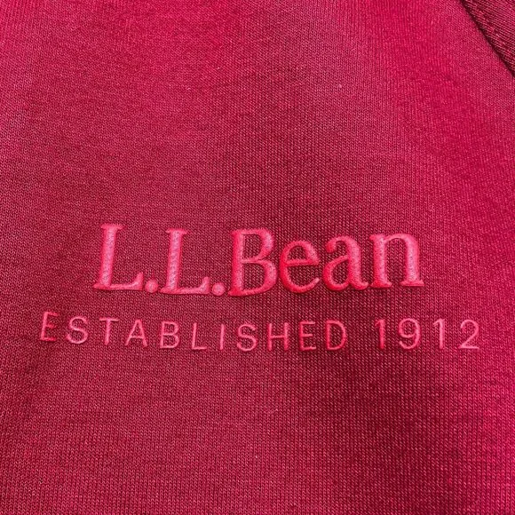 L.L. Bean Women's Cozy Pullover Sz L Hoodie Sweatshirt Dark Red Longer Length - Picture 5 of 7